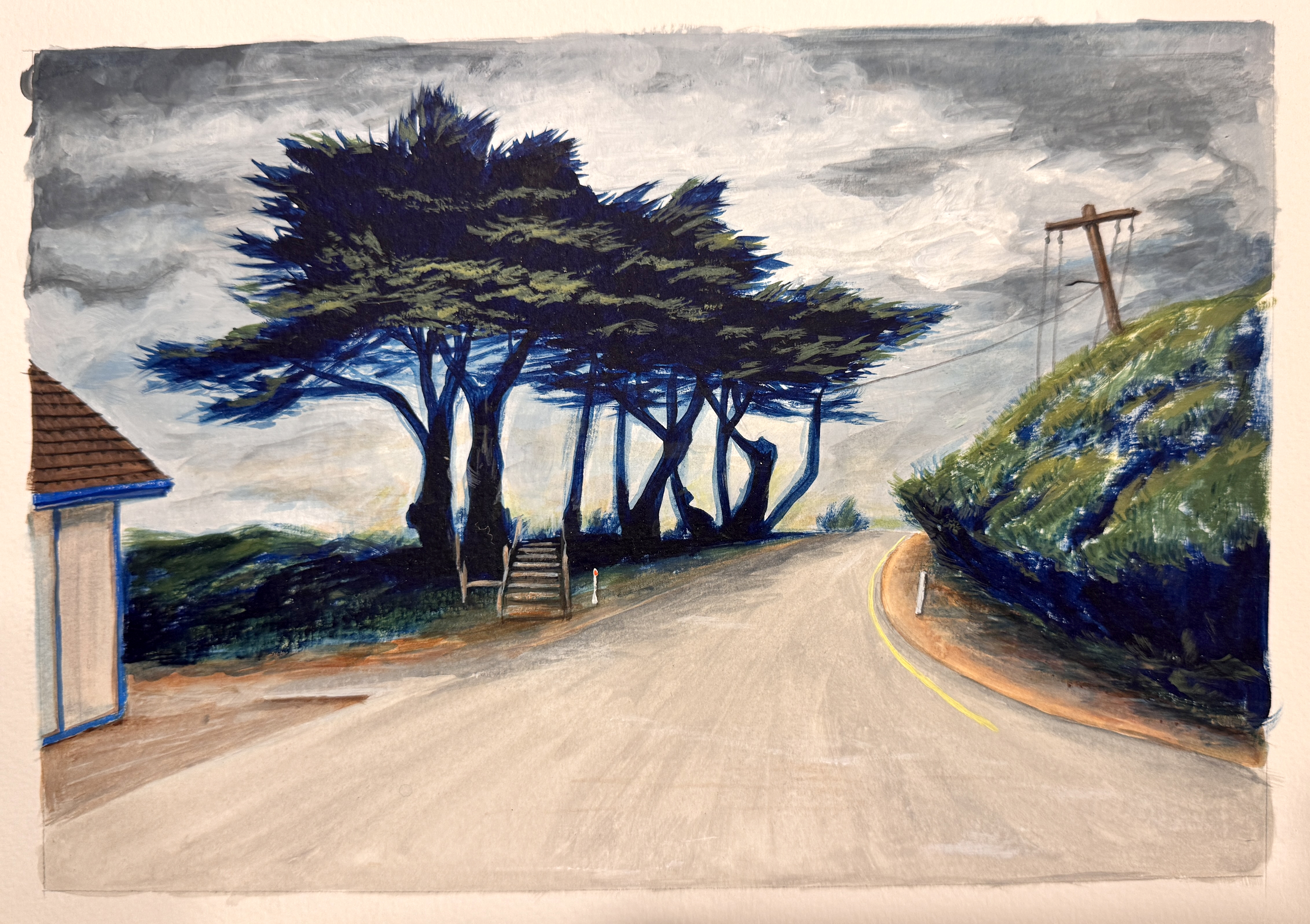 Alisha Lyon - Shipwreck Trail - Acrylic painting on paper capturing a coastal memory fragment..jpg