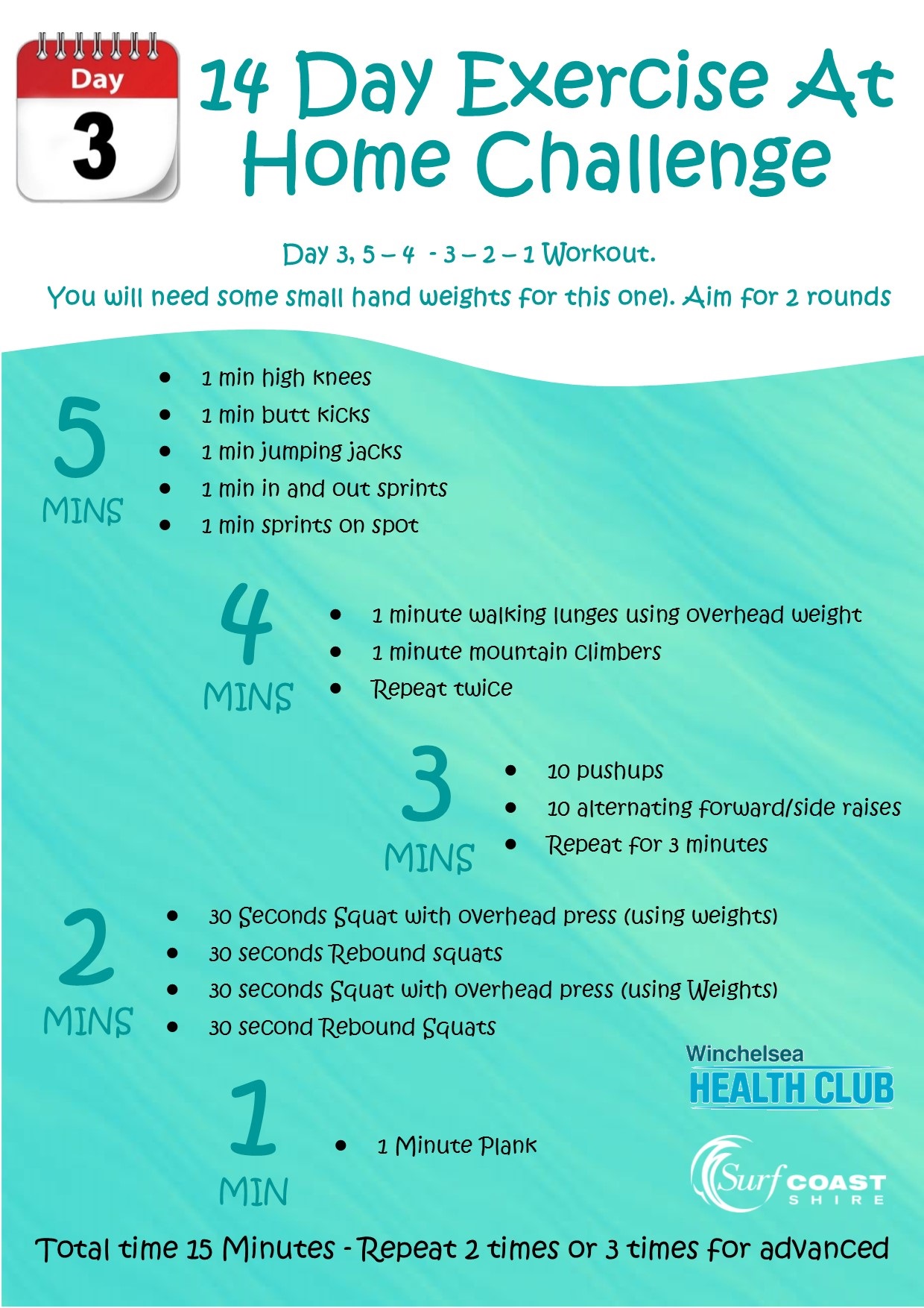 14 Day Exercise at Home Challenge - Surf Coast Shire