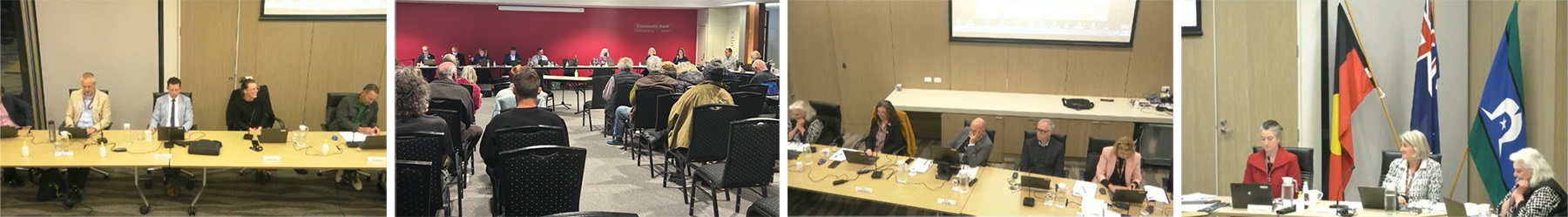 Various images of Council meetings in a banner