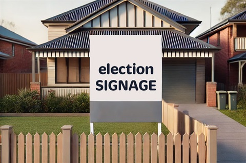 generic election sign in front of a house