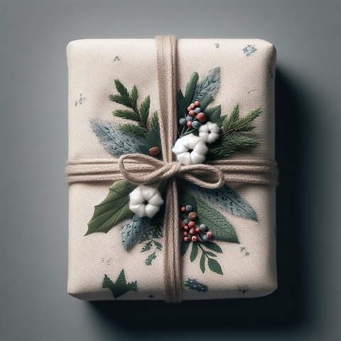 present wrapped in fabric