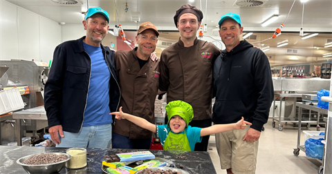 L-R - Mayor Mike Bodsworth, Cadel Evans and his son Aidan, Head Chocolatier Allan Grandjean, and Cr Joel Grist..png