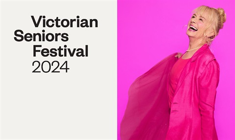 Victorian Seniors Festival 2024 Senior smiling dressed in bright pink.jpeg